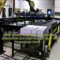Omni Metalcraft Corp. Conveyor Working with Robotic Depalletizing